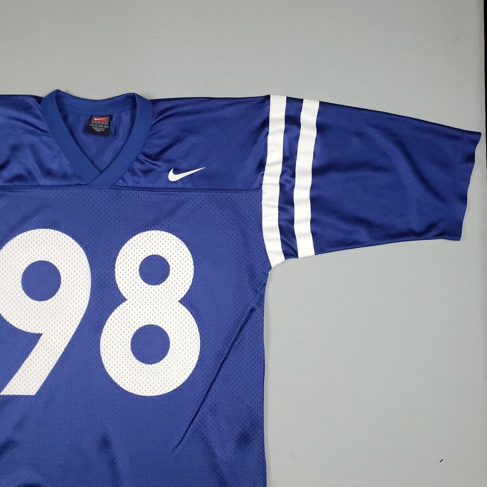 Vintage Nike Indianapolis Colts Jersey Men Size Small Blue Mathis #98 3/4 Sleeve - Picture 2 of 15